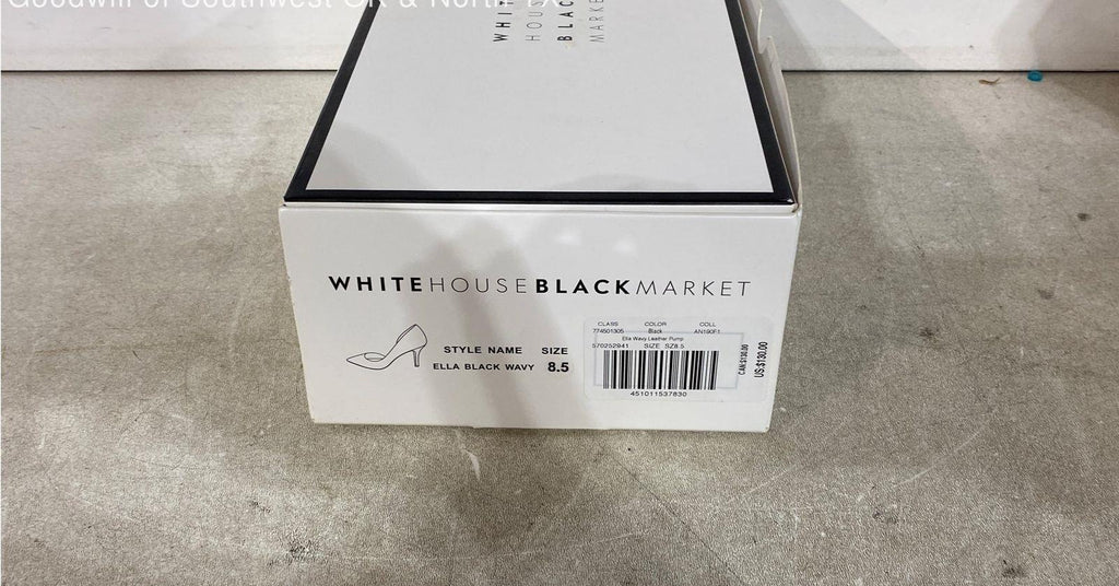 White House Black Market Ella Black Wavy Heel Pumps - Size 8.5