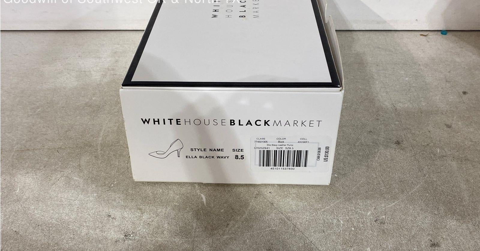 White House Black Market Ella Black Wavy Heel Pumps - Size 8.5