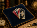 Gold tone enamel playing card brooch with clear rhinestones