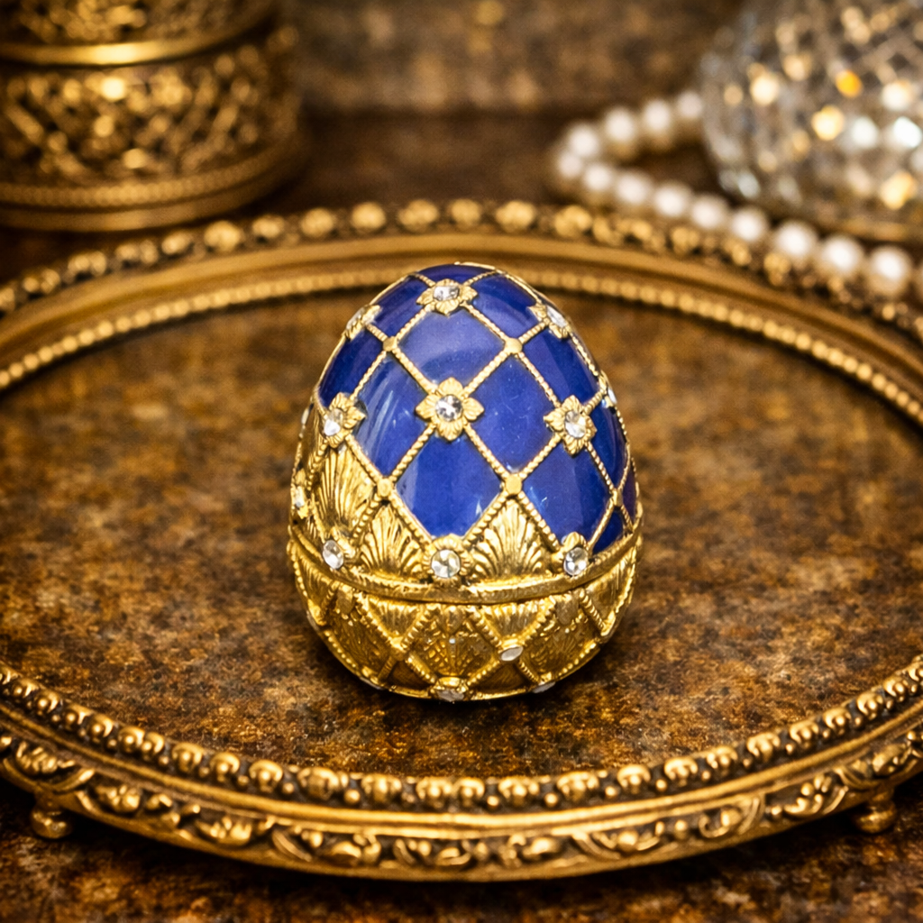 Vintage Enameled Egg Trinket Box