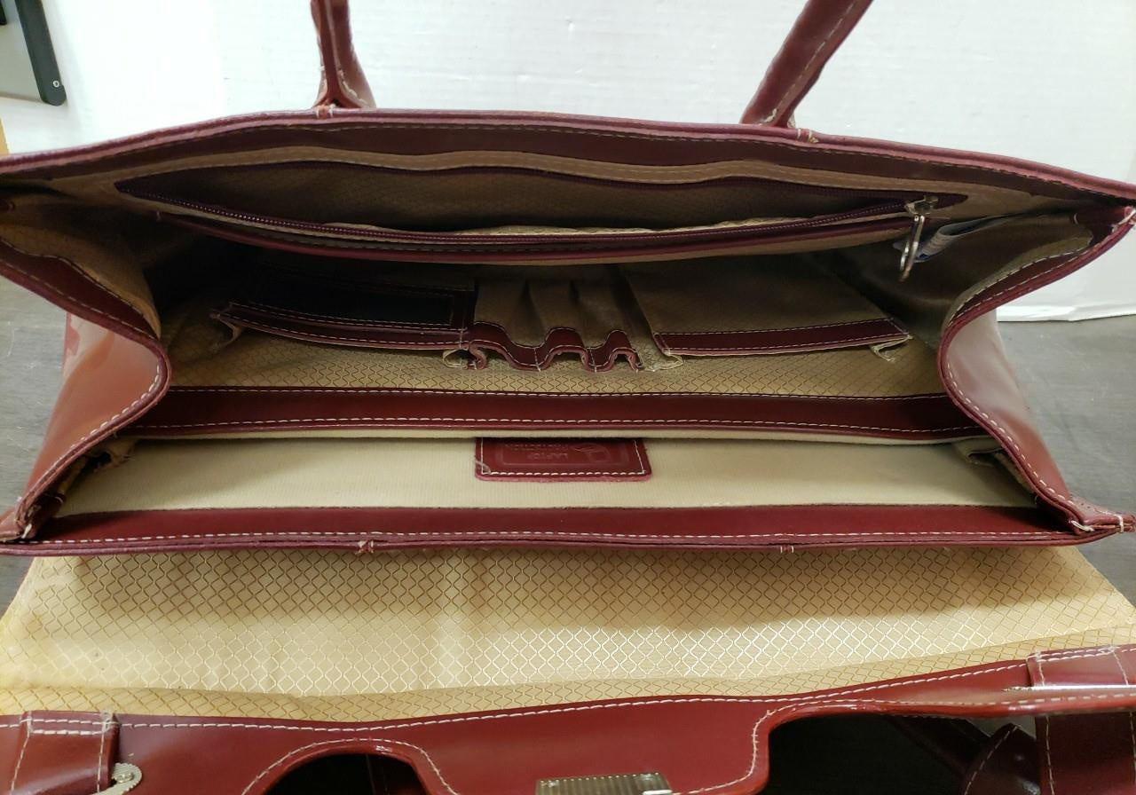 McKleinUSA Burgundy Leather Laptop Tote Bag | Professional Lock Closure Briefcase Shoulder Bag