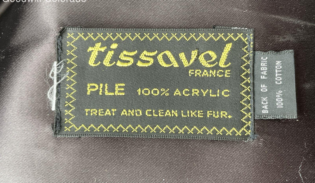 Tissavel Women's Black Fur Collared Mid-Length Winter Coat
