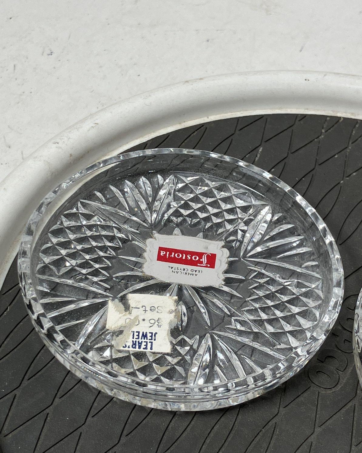 Vintage Luxury Fostoria American Lead Crystal Coaster Lot of 2
