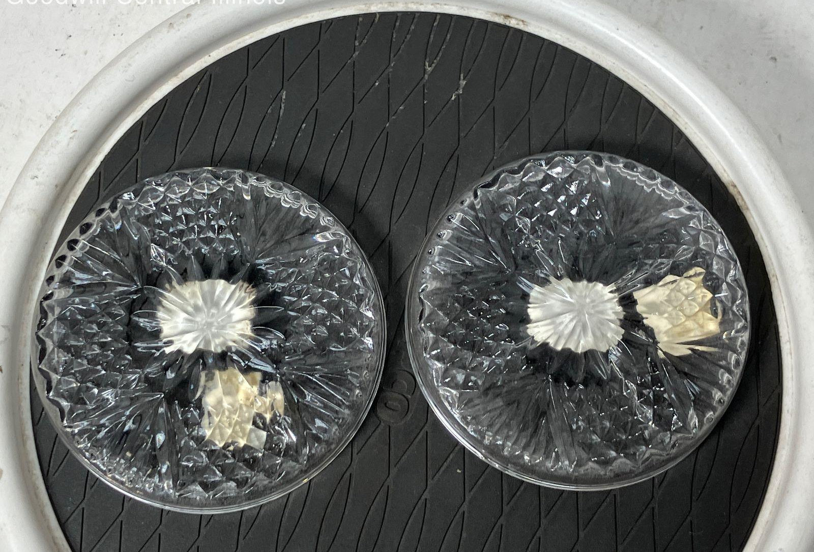 Vintage Luxury Fostoria American Lead Crystal Coaster Lot of 2