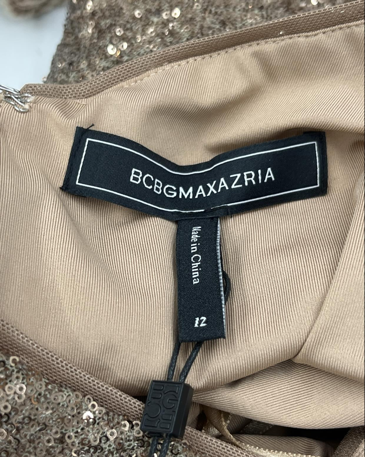 BCBGMAXAZRIA Copper Sequin Gown - Size 12