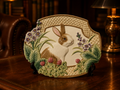 Fitz and Floyd Essentials Botanical Bunny Canape Plate | Rabbit Garden Serving Dish