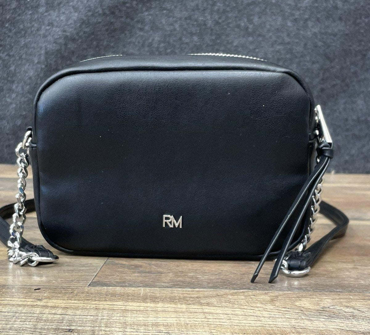 Rebecca Minkoff Black Diamond Quilt Studded Top Zip Crossbody Bag