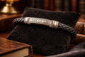 Thomas Sabo Rebel at Heart Sterling Silver & Black Braided Leather Bracelet, Designer Folding Clasp
