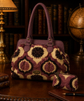 Cake by Petunia Pickle Bottom Patterned Satchel with Matching Pouch, Fabric Shoulder Bag Set