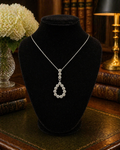 925 sterling silver crystal teardrop pendant necklace