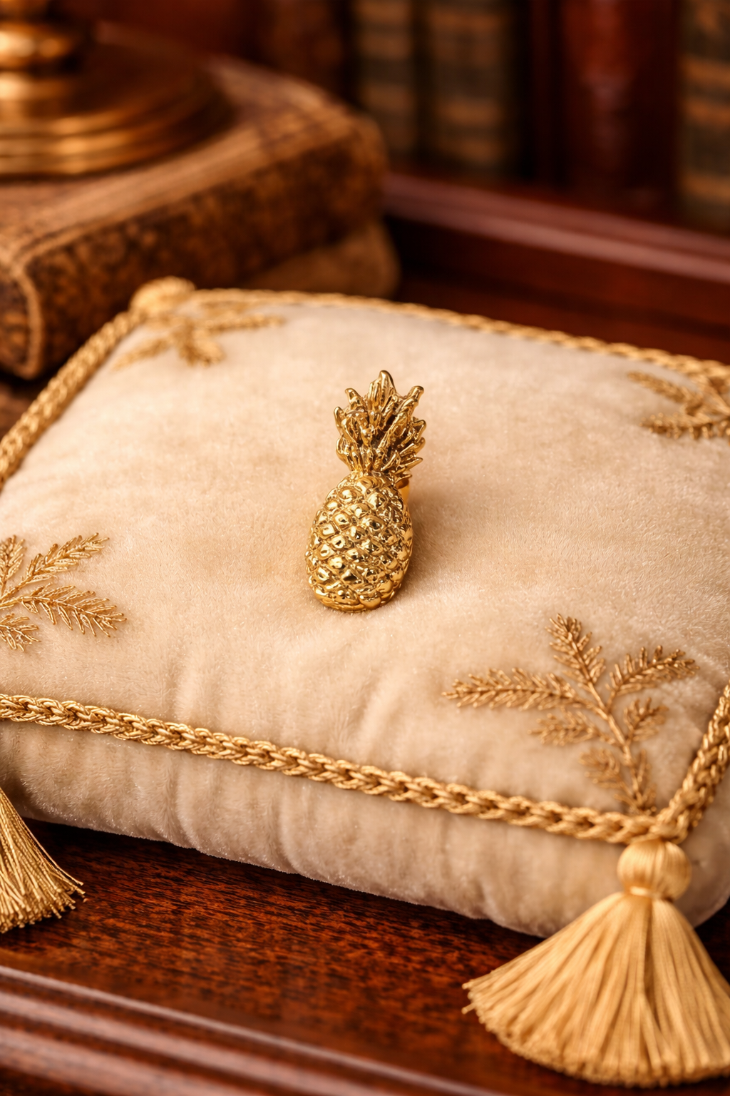 Gold Tone Pineapple Brooch Small Minimalist Fruit Pin Vintage Style Cute Jewelry