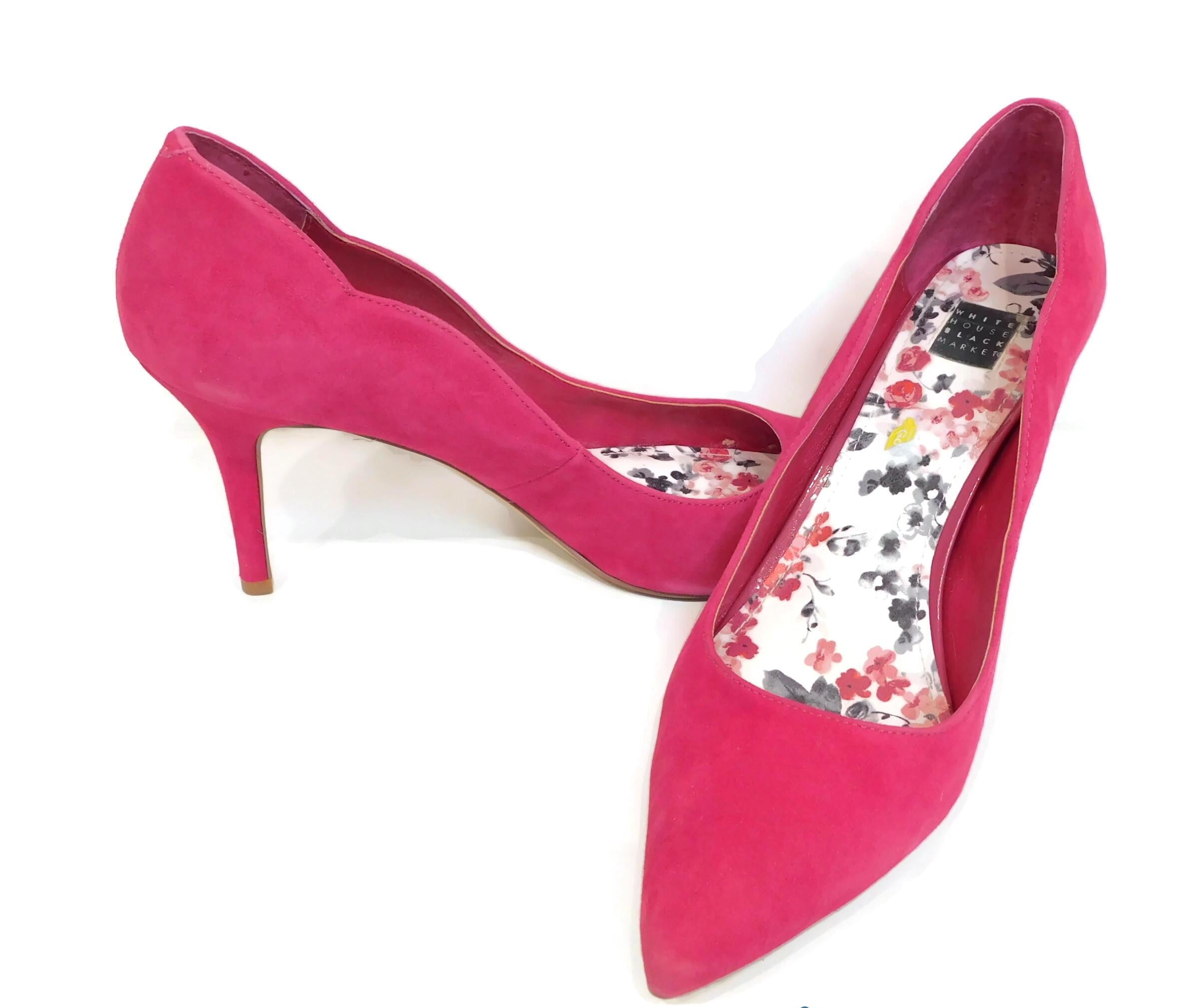 White House Black Market Pink Thrill Scalloped Pumps - Size 8