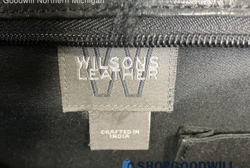 Wilsons Black Leather Messenger Bag
