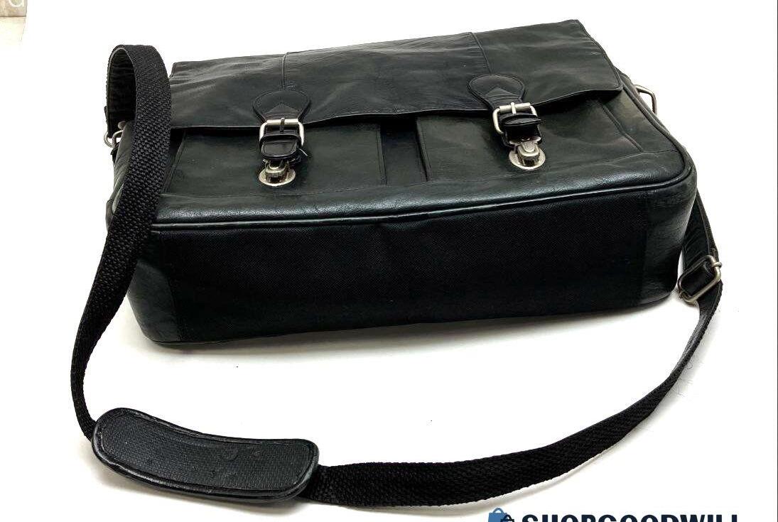 Wilsons Black Leather Messenger Bag