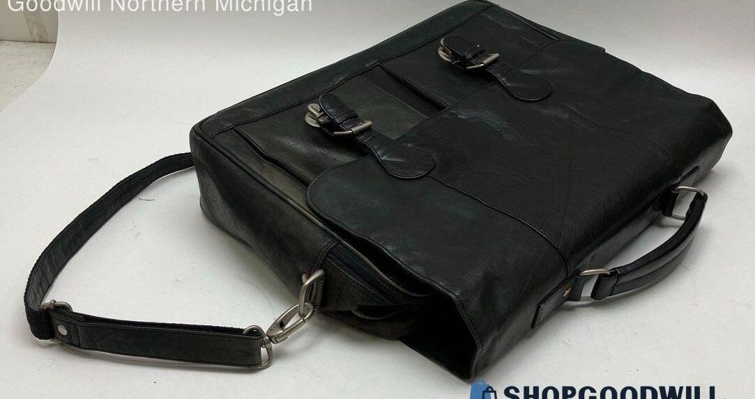 Wilsons Black Leather Messenger Bag