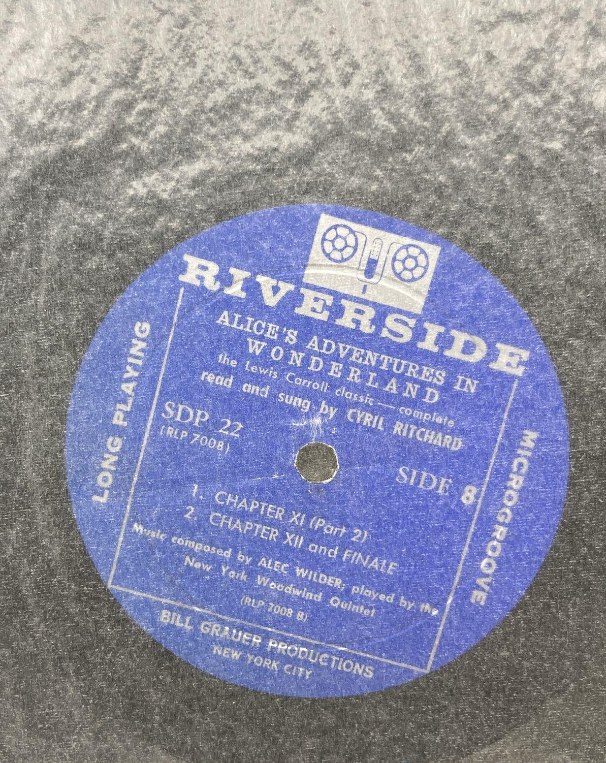 Vintage Alice's Adventures in Wonderland Read by Cyril Ritchard LP Record Set | Book Missing