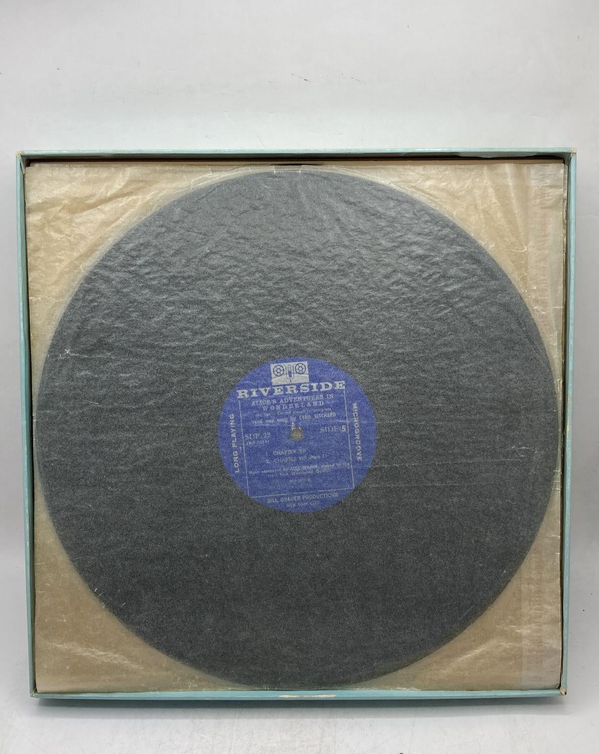 Vintage Alice's Adventures in Wonderland Read by Cyril Ritchard LP Record Set | Book Missing