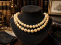 Monet Gold Tone Cream Pearl Style Double Strand Necklace