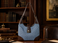 Dooney and Bourke Blue Monogram Shoulder Bag Made in USA