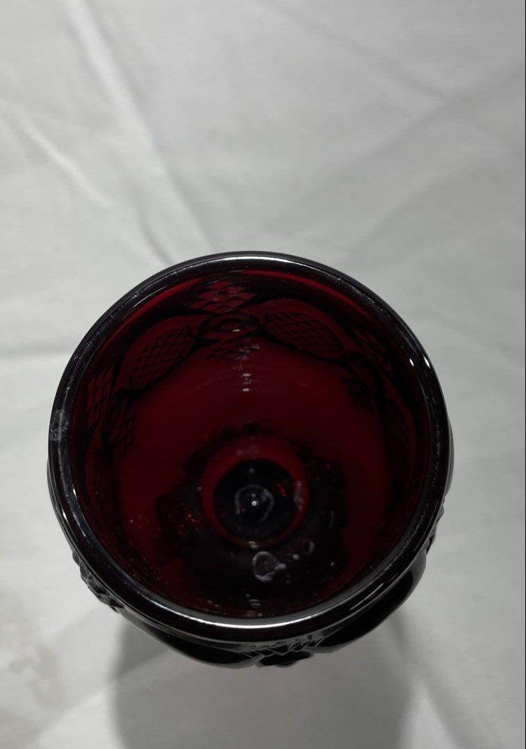 Vintage Avon Cape Cod Ruby Red Glasses Set of 8, 4.5 in. High