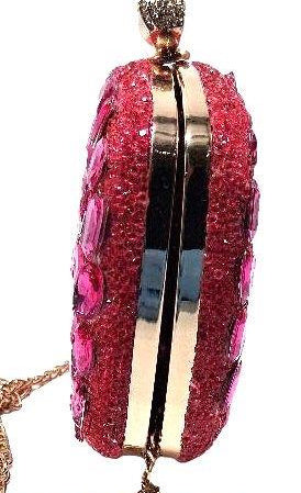 Milisente Pink Studded Clutch W/ Push Clasp