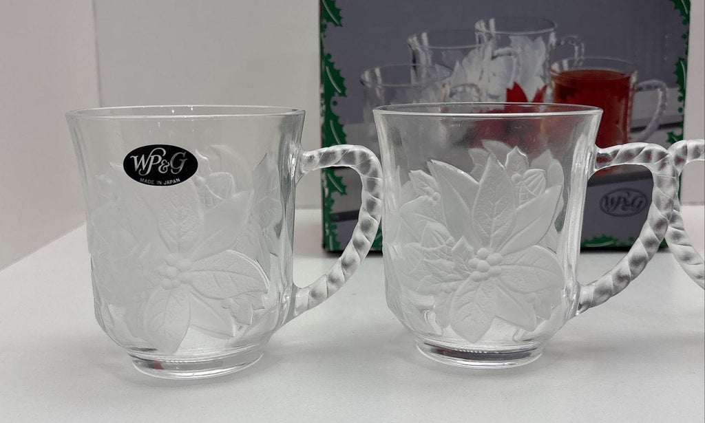 WP&G Holiday Bouquet Crystal Frosted Mugs in Box