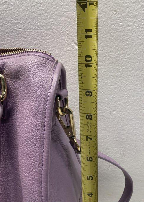 Ora Delphine Purple Pebbled Leather Satchel Crossbody Bag with Gold Hardware | Medium Everyday Handbag