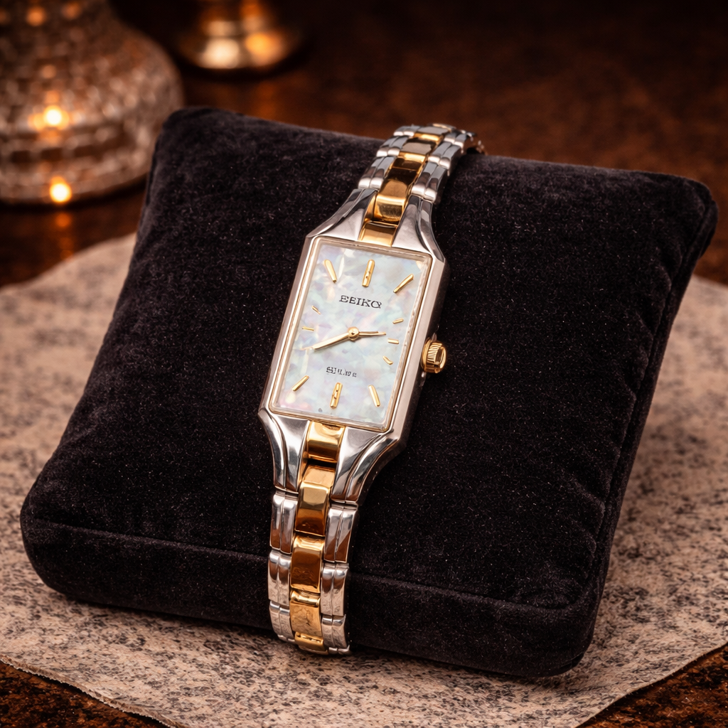 Seiko Rectangular Two-Tone Bracelet Watch
