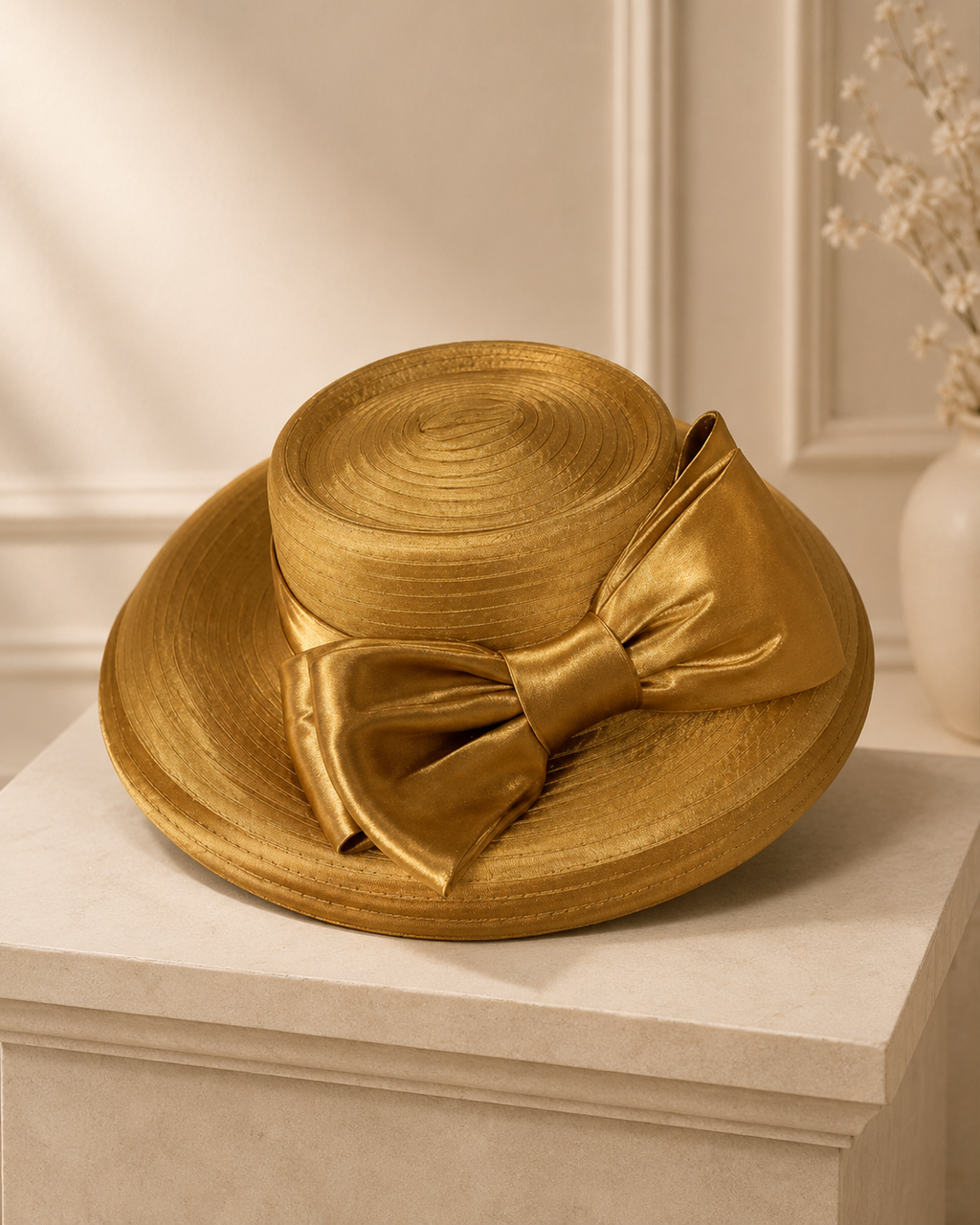 Giovannio New York Gold Bow Hat - Size OS