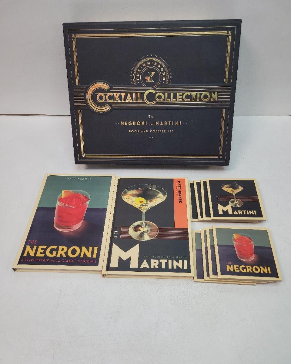 The Wm Brown Cocktail Collection Book and Coaster Set Negroni and Martini