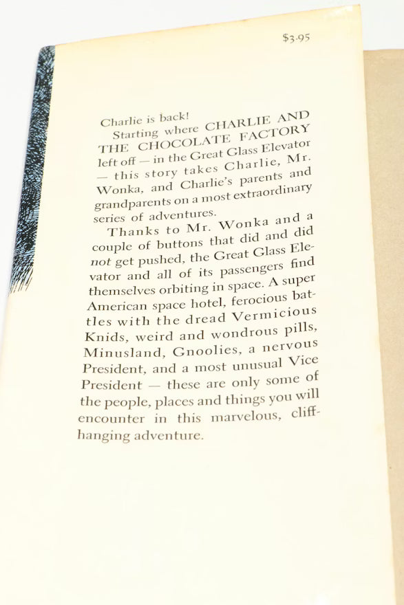 Charlie and the Great Glass Elevator 1972 First Edition First Printing Roald Dahl Knopf Hardcover Dust Jacket