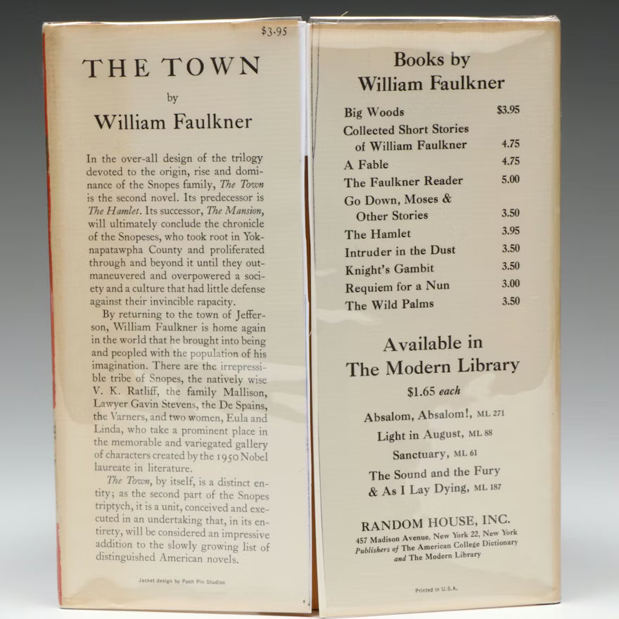 The Town William Faulkner 1957 First Edition Random House Hardcover Dust Jacket