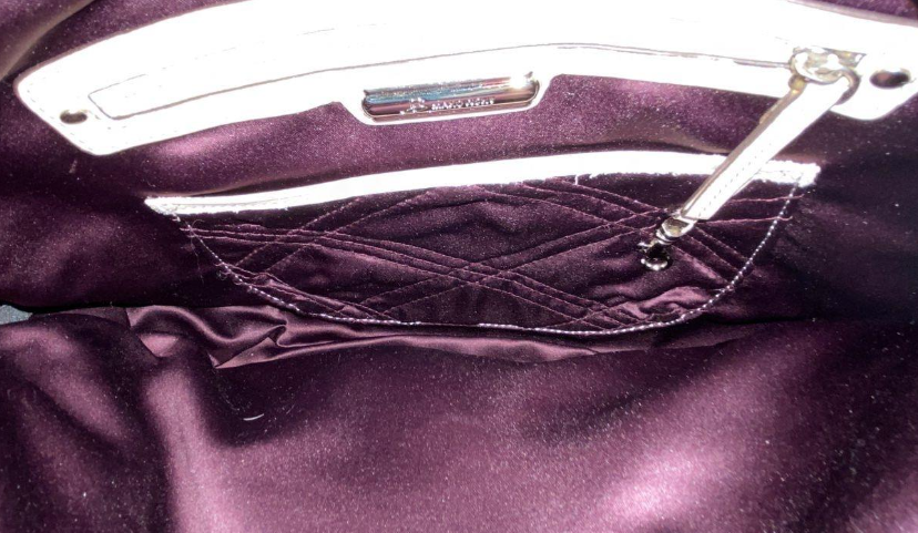 (SOLD) B. Makowsky Turquoise Leather Hobo Bag Plum Satin Interior Shoulder Bag Statement Color