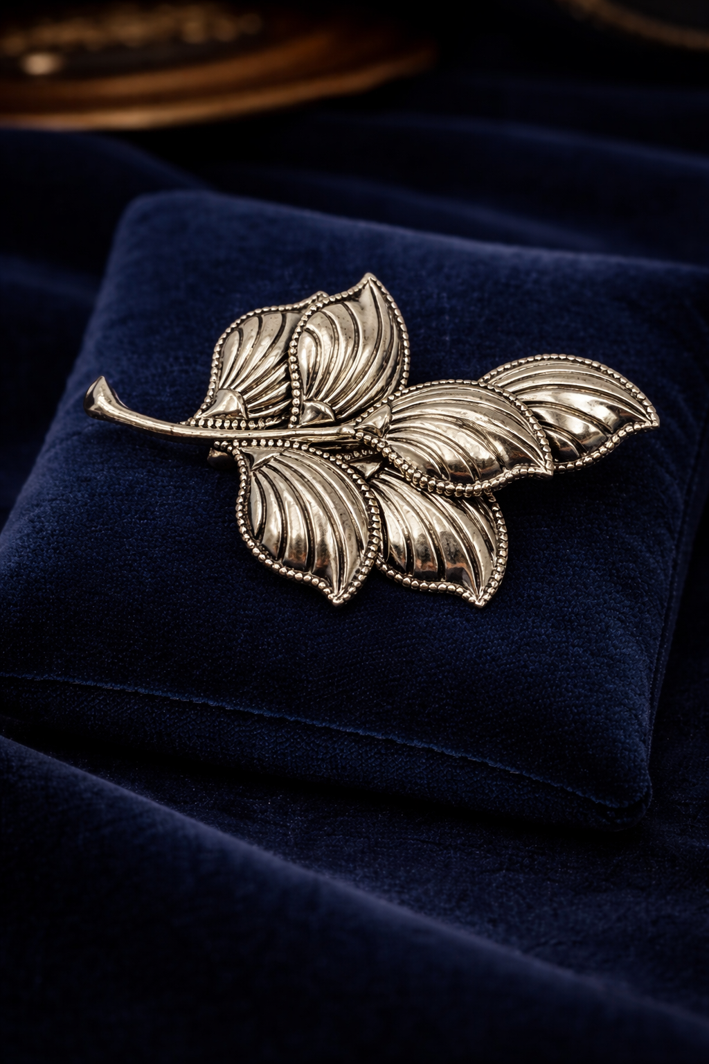 Beau Sterling Signed Sterling Silver Leaf Brooch | Mid-Century Botanical Pin