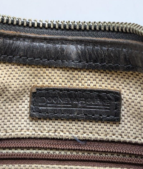 Vintage Dooney & Bourke Black Croc Embossed Leather Hobo Bag Structured Shoulder Purse