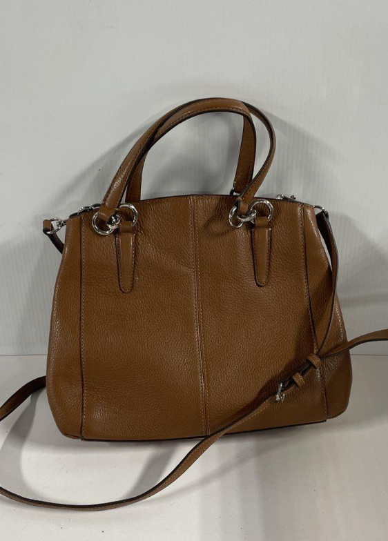 Coach Christie Carryall Leather Bag | Brown Pebbled Leather Satchel Crossbody | Authentic