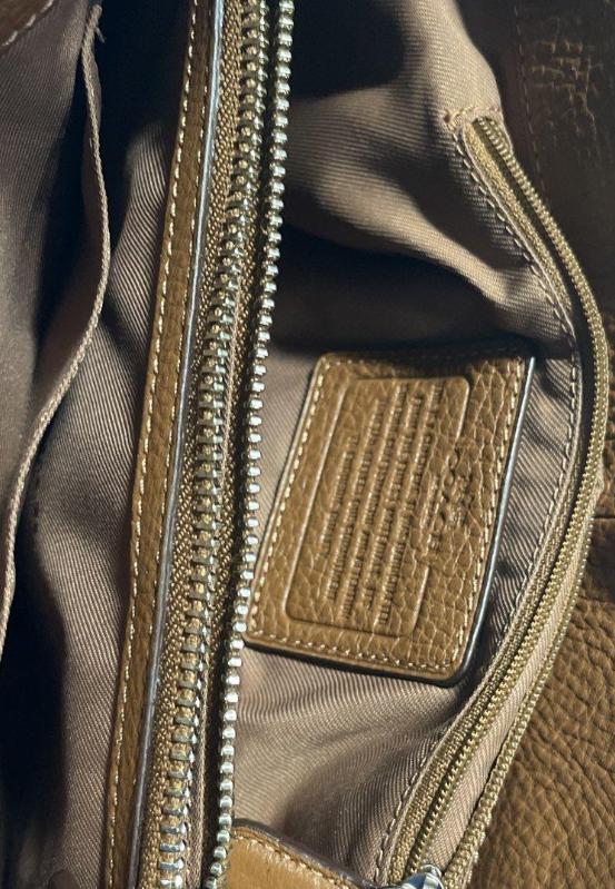 Coach Christie Carryall Brown Pebbled Leather Satchel | Authentic Leather Crossbody Shoulder Bag