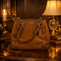 Coach Christie Carryall Brown Pebbled Leather Satchel | Authentic Leather Crossbody Shoulder Bag