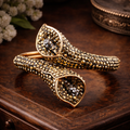 Butler and Wilson Crystal Lily Bracelet – Gold Tone Statement Cuff Bracelet