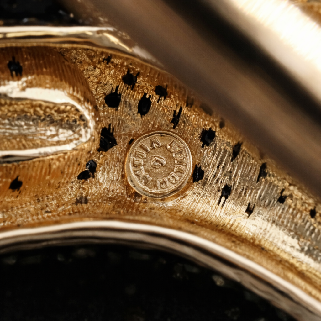 Butler and Wilson Crystal Lily Bracelet – Gold Tone Statement Cuff Bracelet