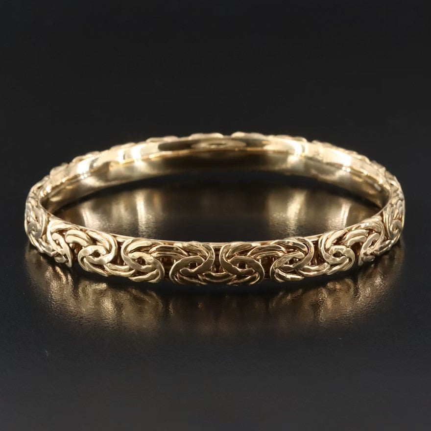Gold-Tone Byzantine Bangle Bracelet Classic Woven Design