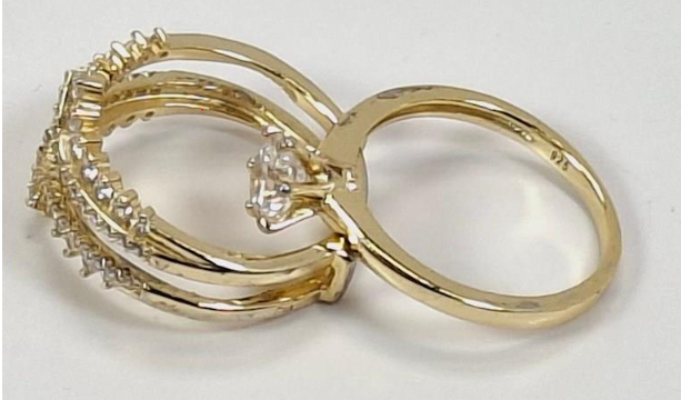 Sterling Silver Pavé CZ Multi Band Ring Set 925 Engagement Style Statement Ring Size 9