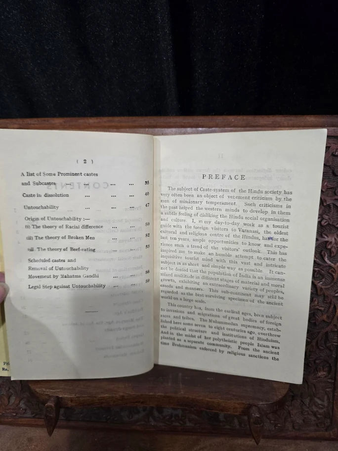 Caste System in India by P. M. Chakravorty 1954 Signed Presentation Copy, Banaras Scholarly Booklet