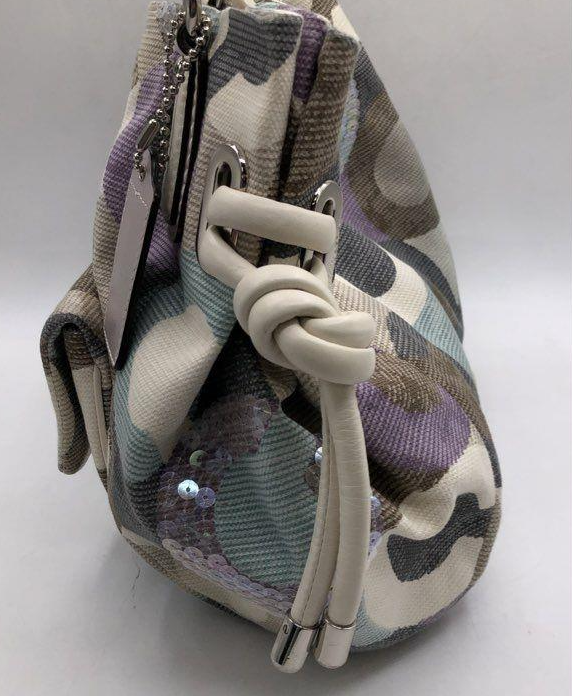 Coach Poppy Groovy Op Art Sequin Satchel 14750, Retired Multicolor Shoulder Bag with Strap