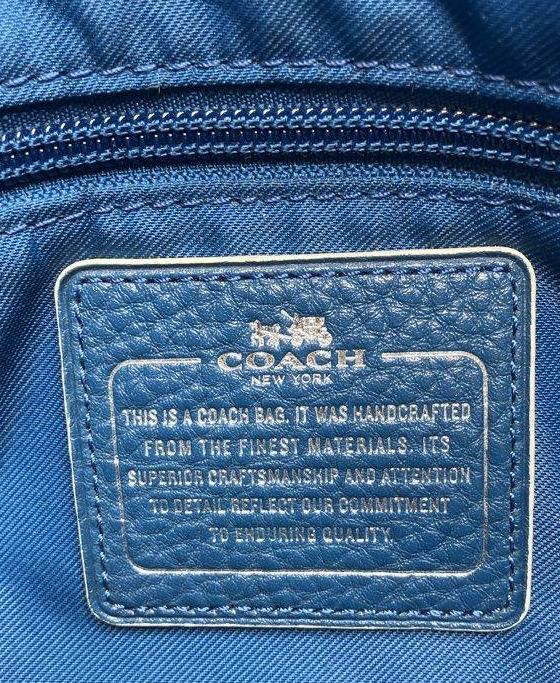 Coach Horse & Carriage Blue Canvas Tote Bag | Vintage Signature Shopper Shoulder Bag