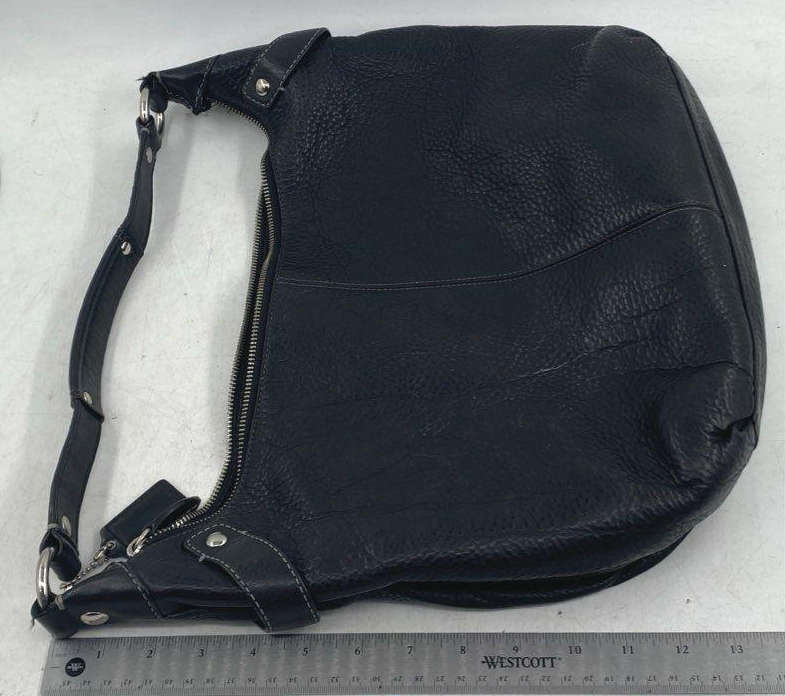 Coach Penelope Black Pebbled Leather Hobo Shoulder Bag | Authentic Classic Zip Pocket Designer Purse