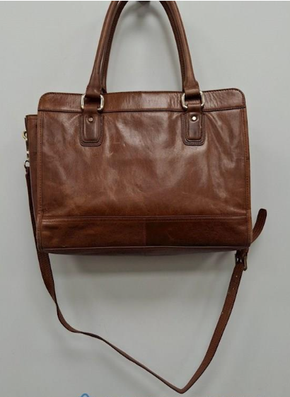 Cole Haan Brown Leather Large Tote Bag with Shoulder Strap | Classic Work Satchel