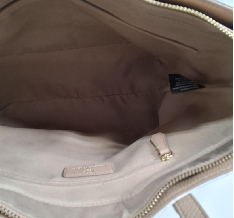 Nanette Lepore White Beige Logo Tote Bag Monogram Pattern Shoulder Bag