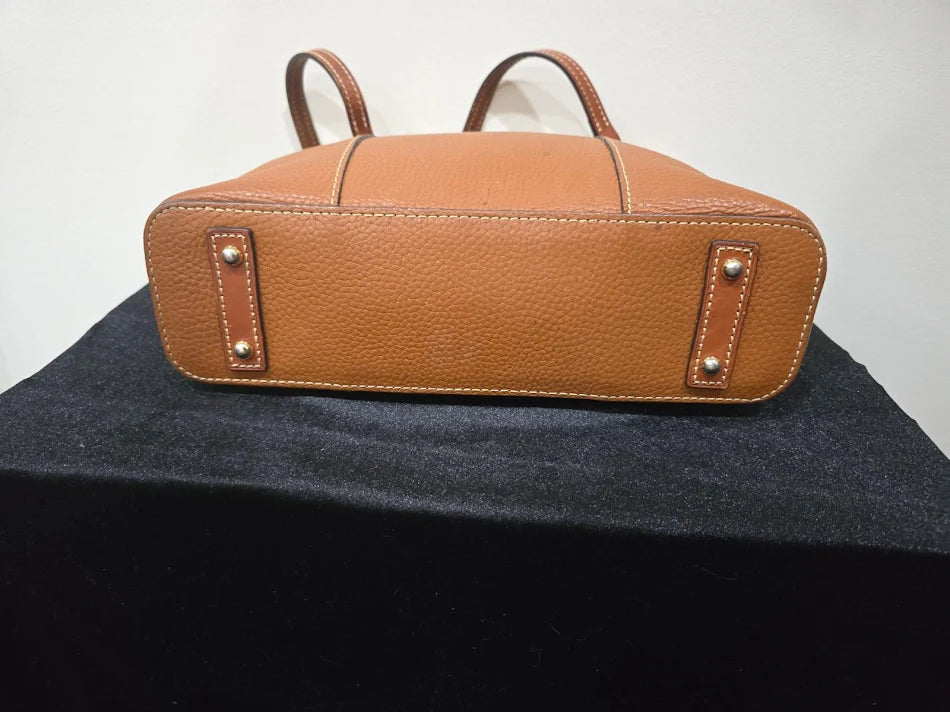Dooney & Bourke Lexington Pebbled Leather Shopper Tote Camel Tan Shoulder Bag
