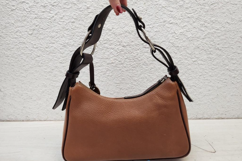 Dooney & Bourke 1975 Anniversary East-West Hobo Bag | Tan Pebbled Leather Shoulder Purse